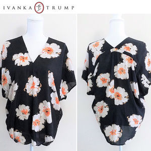 Ivanka Trump Womens Blouse Size S Floral Print